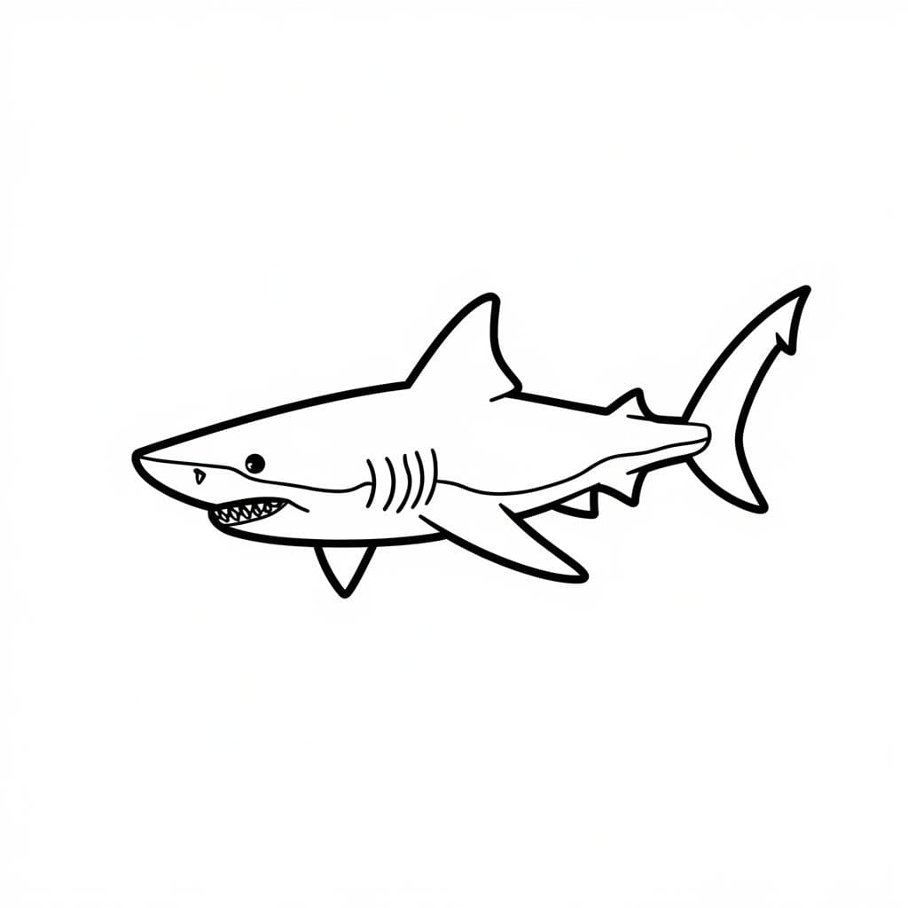 Ücretsiz Köpek Balığı Boyama Sayfası