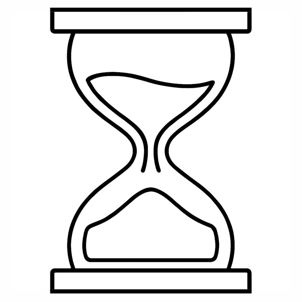 Ücretsiz Kum Saati Çizim Boyama Sayfası