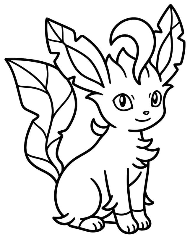 Ücretsiz Leafeon resim Boyama Sayfası