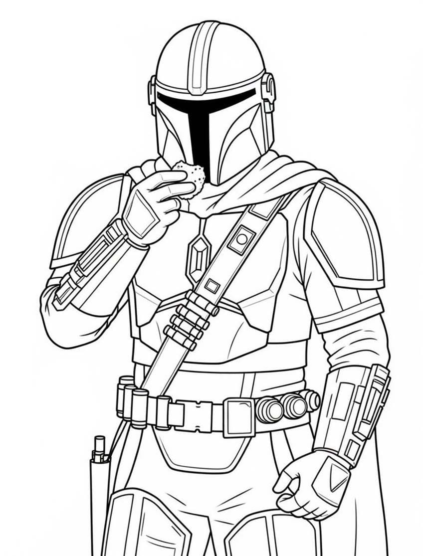 Ücretsiz Mandalorian Çizim Boyama Sayfası
