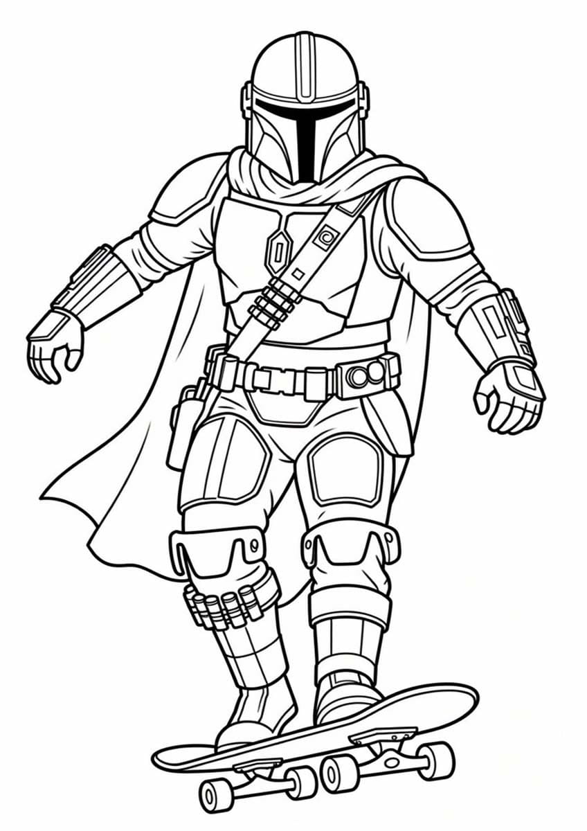 Ücretsiz Mandalorian Boyama Sayfası