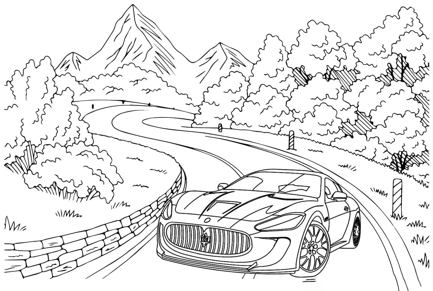 Ücretsiz Maserati Ghibli çizin Boyama Sayfası