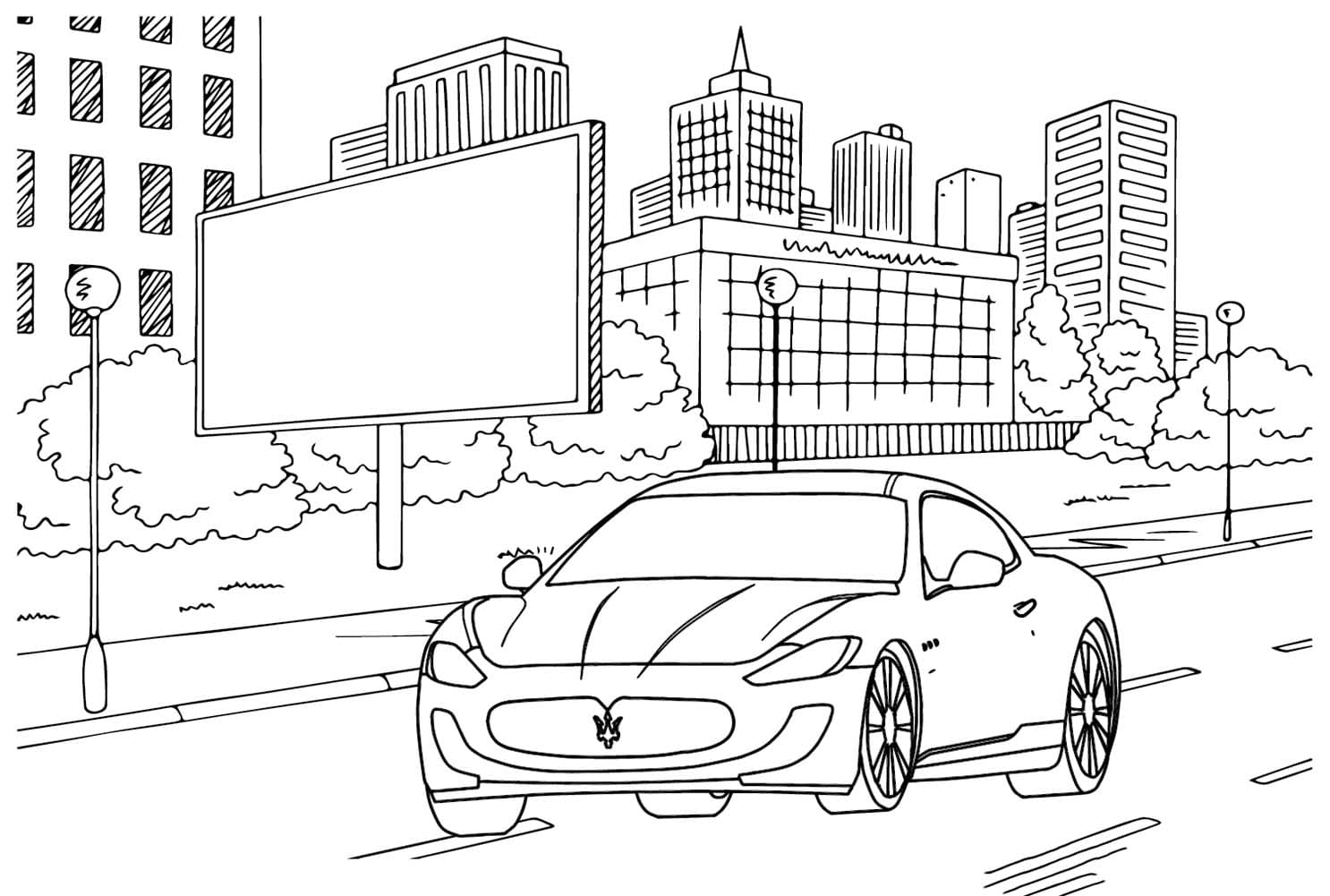 Ücretsiz Maserati çizin Boyama Sayfası