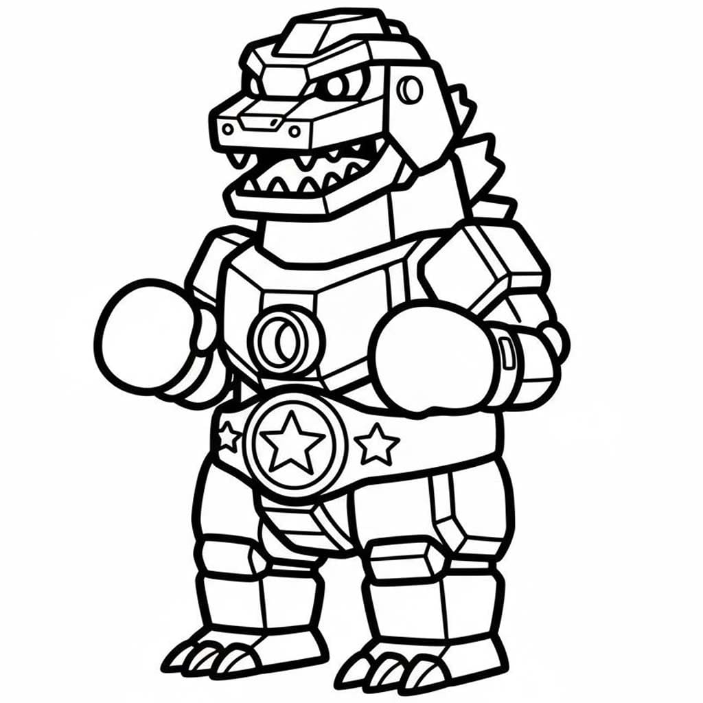 Ücretsiz Mechagodzilla resim Boyama Sayfası