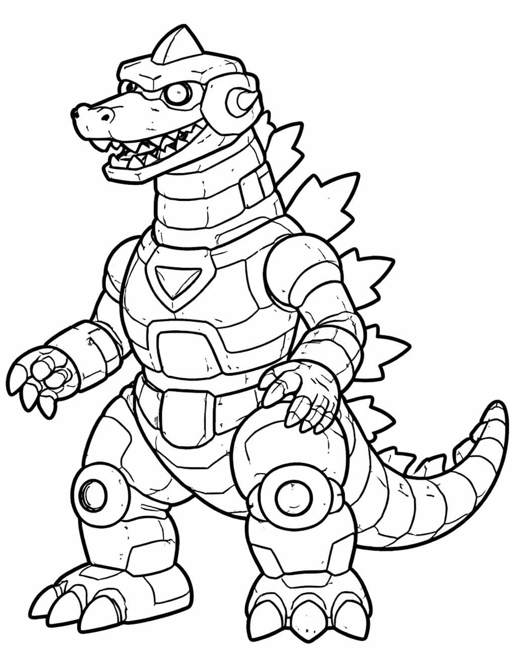 Ücretsiz Mechagodzilla Boyama Sayfası