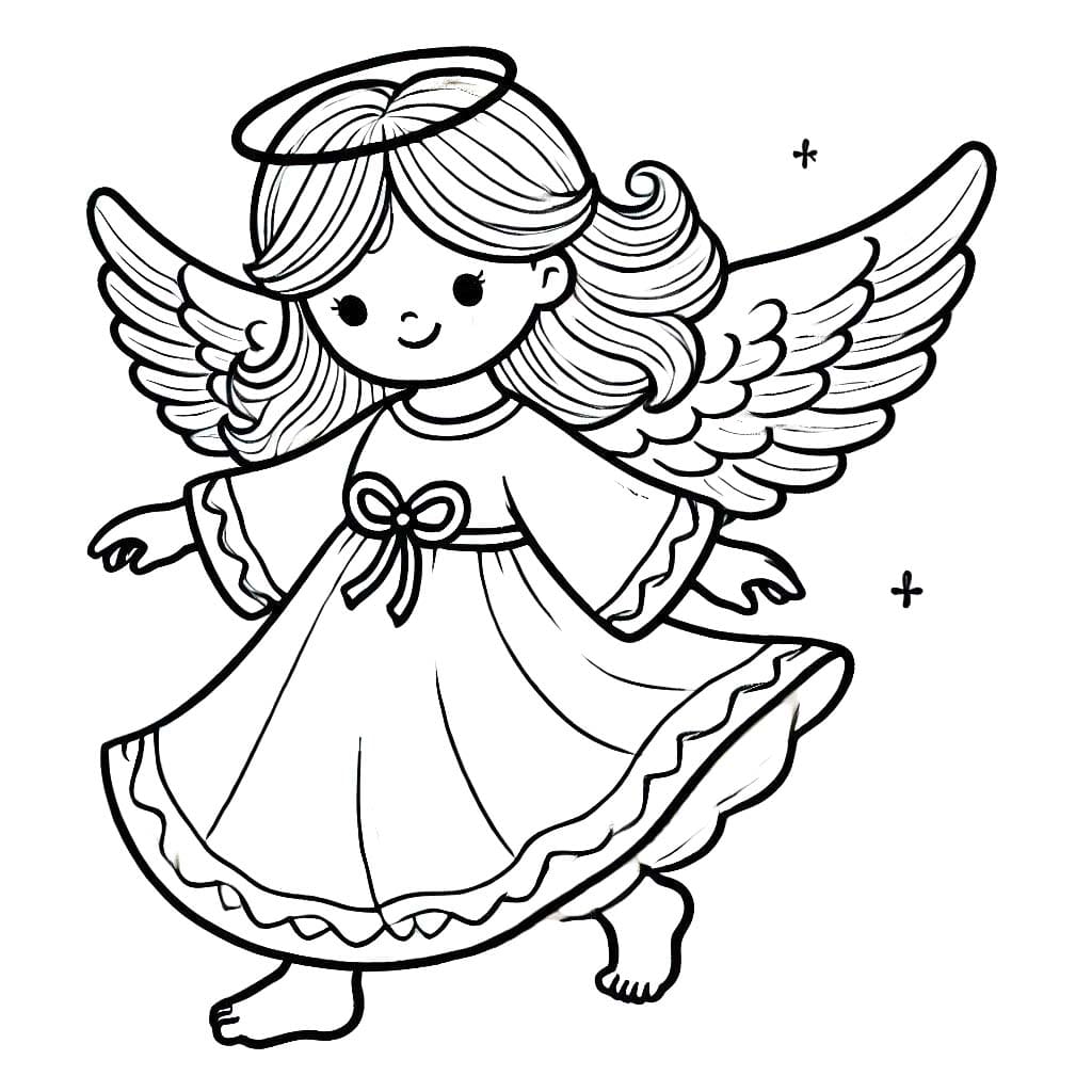 Ücretsiz Melek Boyama Sayfası