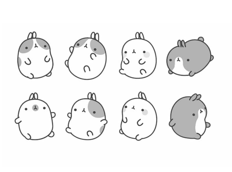 Ücretsiz Molang Boyama Sayfası