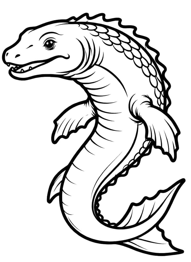Ücretsiz Mosasaurus resim Boyama Sayfası