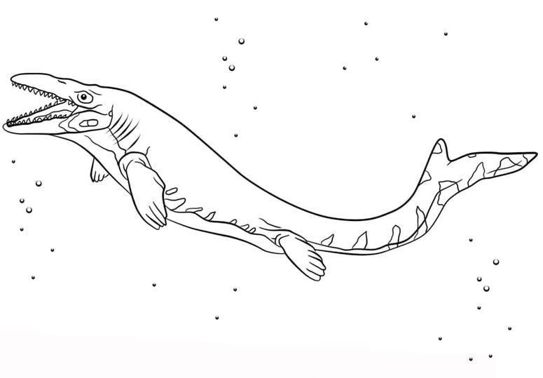 Ücretsiz Mosasaurus Boyama Sayfası