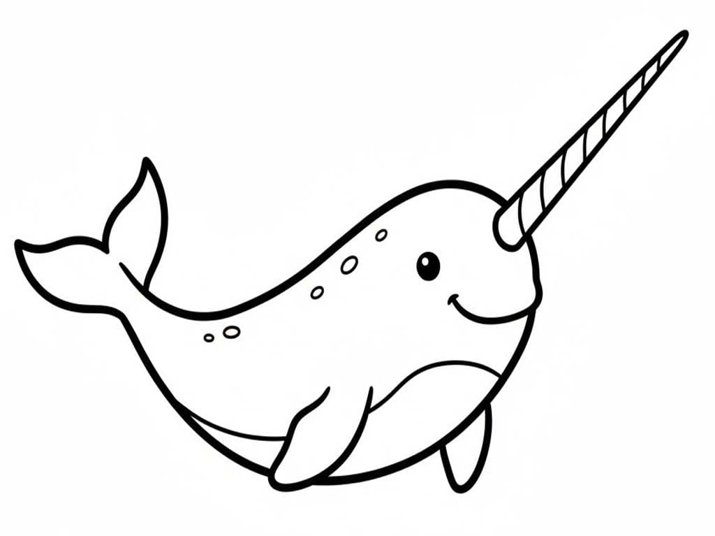 Ücretsiz Narval resim Boyama Sayfası