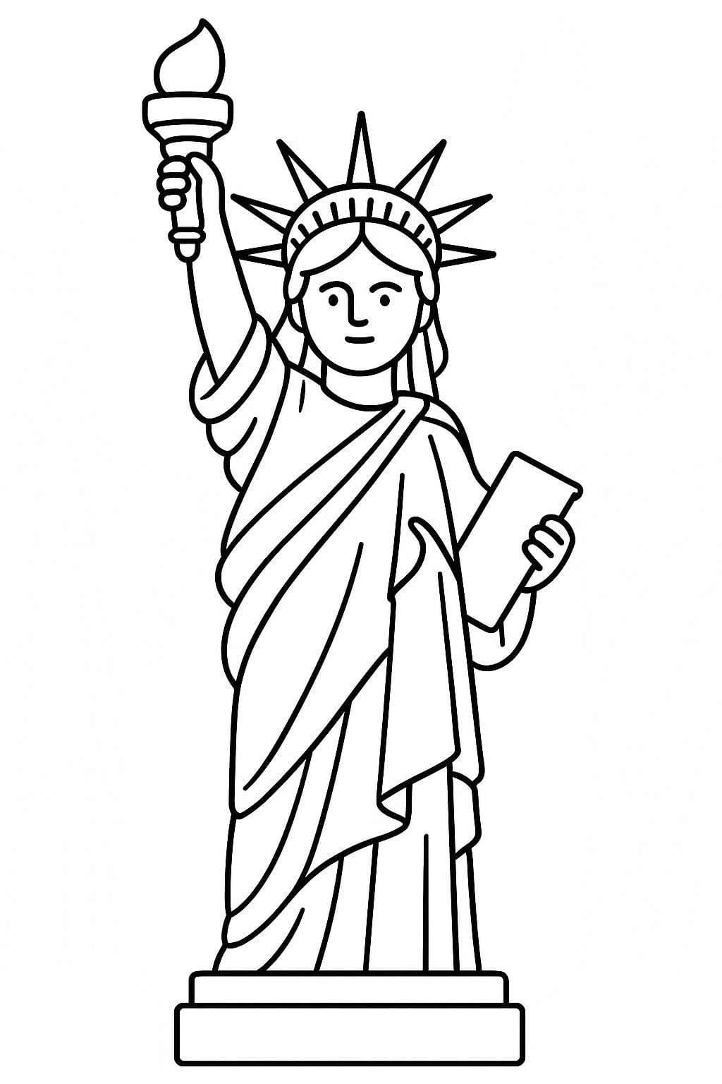 Ücretsiz Özgürlük Heykeli Çizim Boyama Sayfası