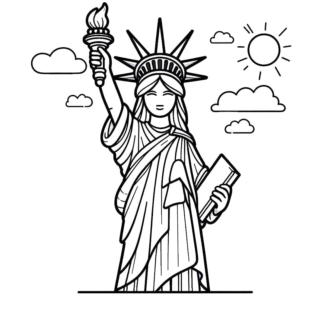 Ücretsiz Özgürlük Heykeli resim Boyama Sayfası