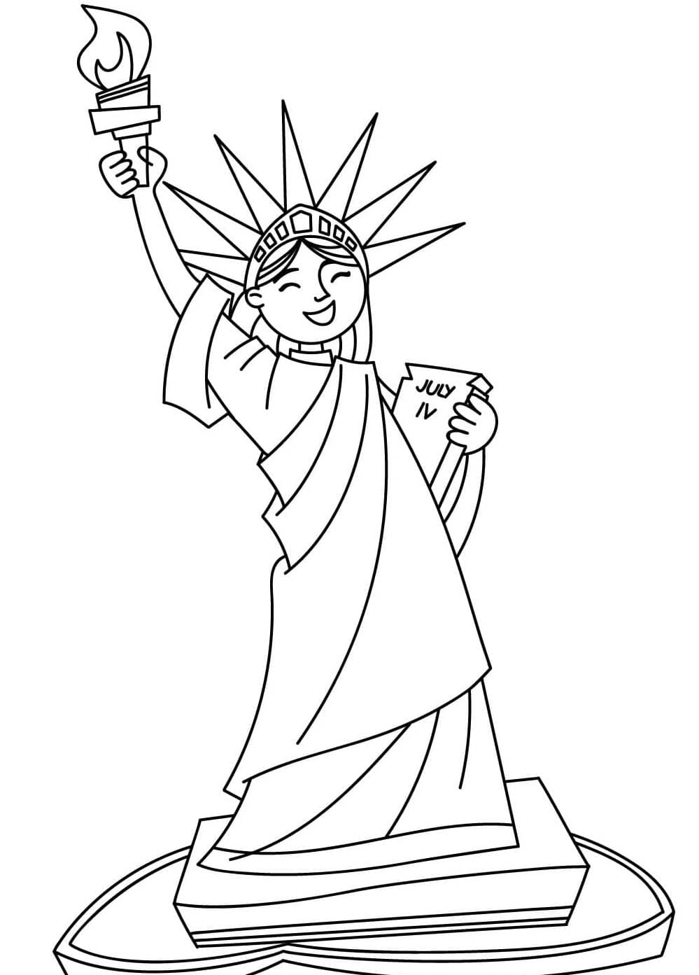 Ücretsiz Özgürlük Heykeli Boyama Sayfası
