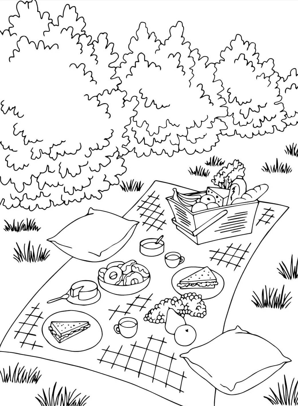 Ücretsiz Piknik Boyama Sayfası