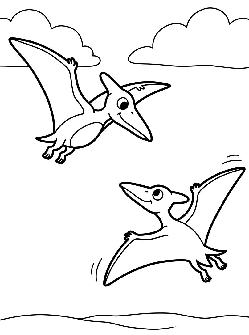 Ücretsiz Pterodaktil Boyama Sayfası