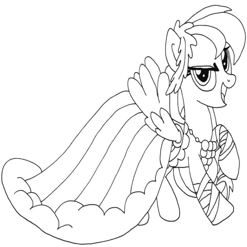 Ücretsiz Rainbow Dash Çizim Boyama Sayfası