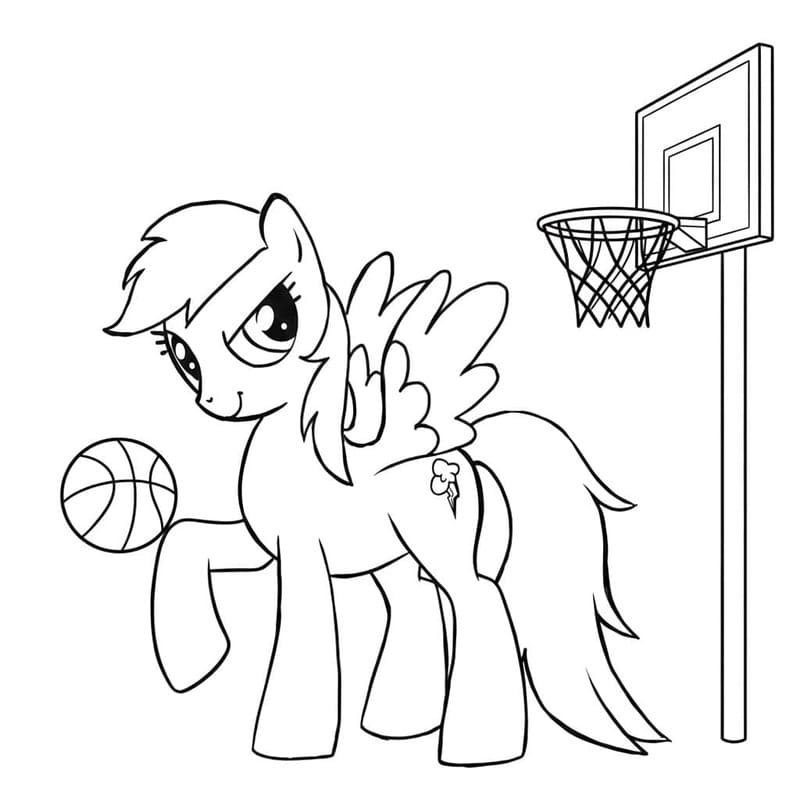 Ücretsiz Rainbow Dash resim Boyama Sayfası