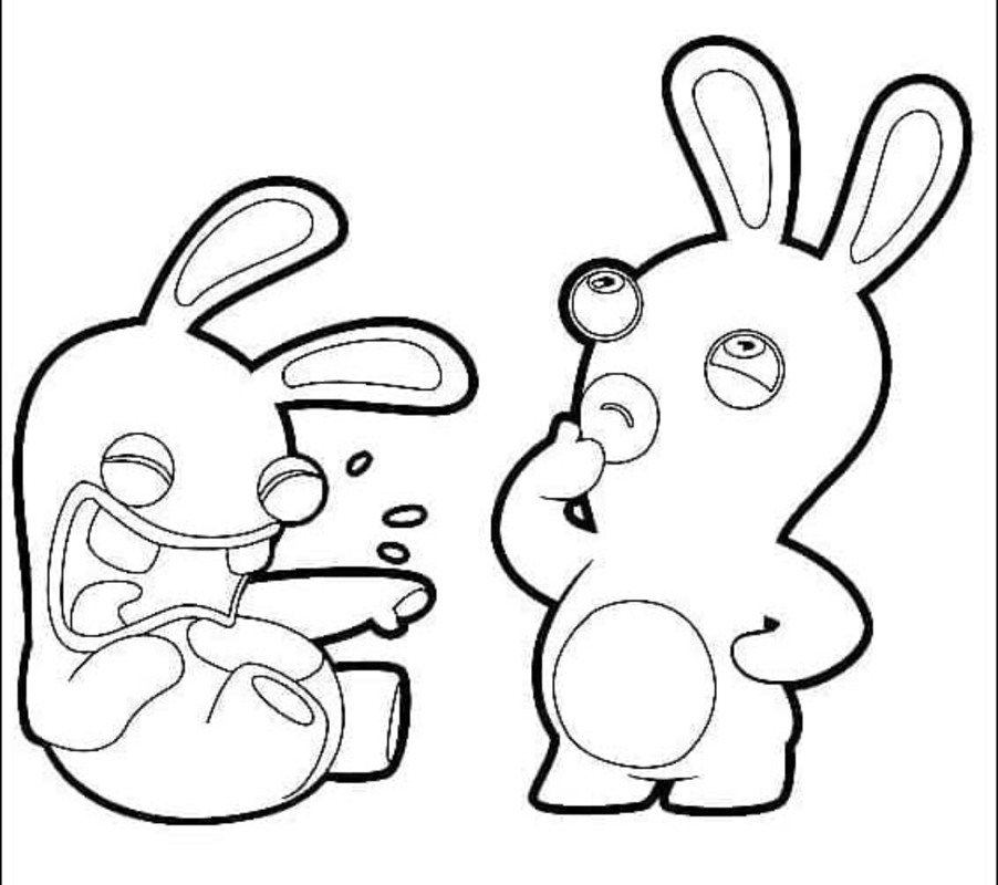 Ücretsiz Raving Rabbids resim Boyama Sayfası