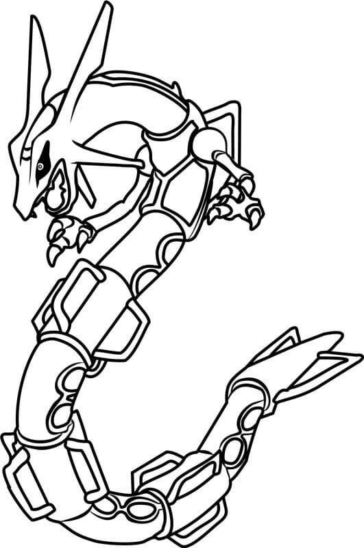 Ücretsiz Rayquaza Çizim Boyama Sayfası