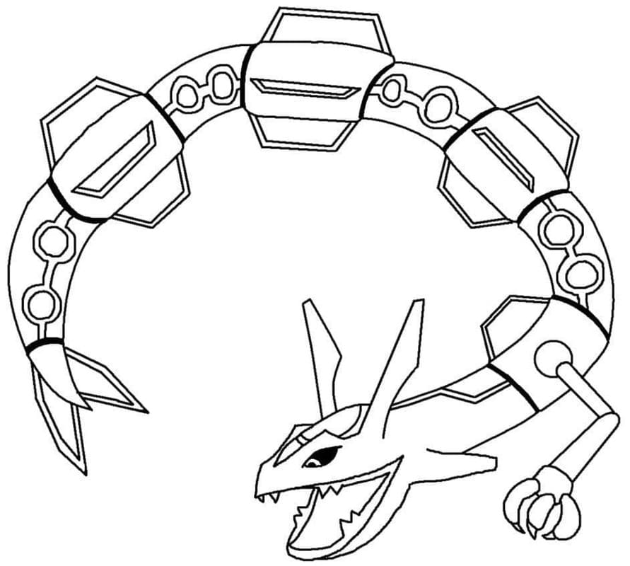 Ücretsiz Rayquaza resim Boyama Sayfası
