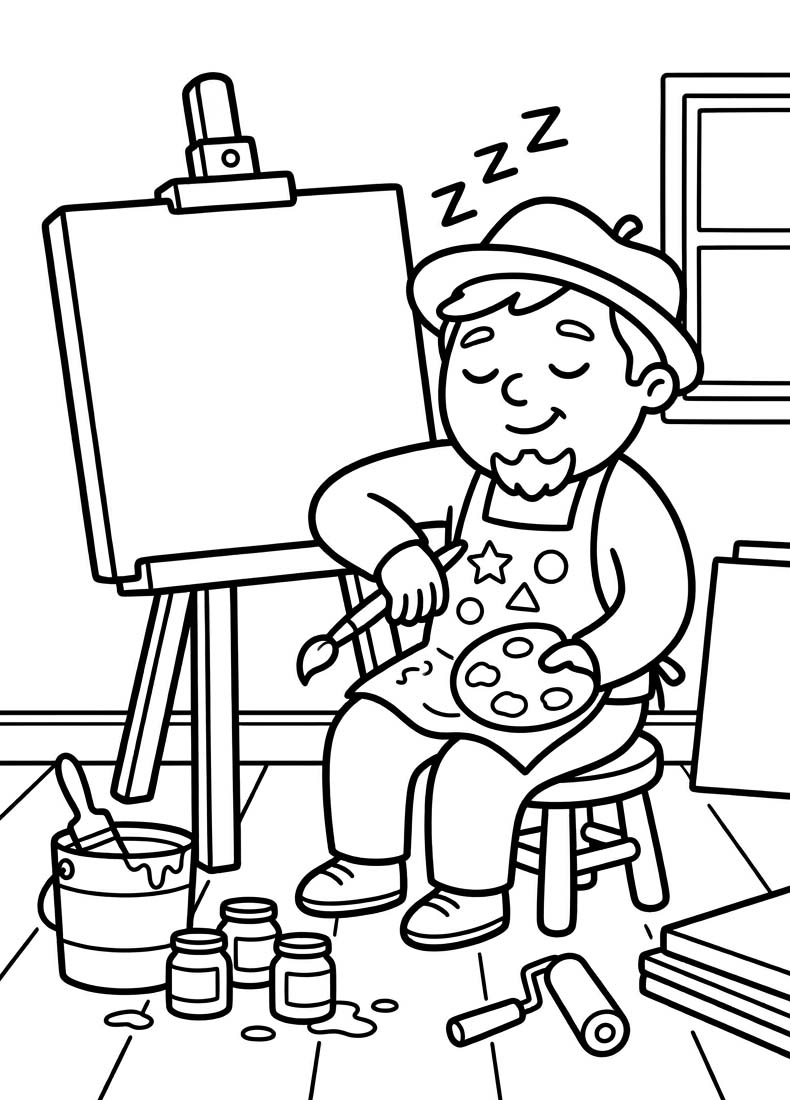 Ücretsiz Ressam Boyama Sayfası