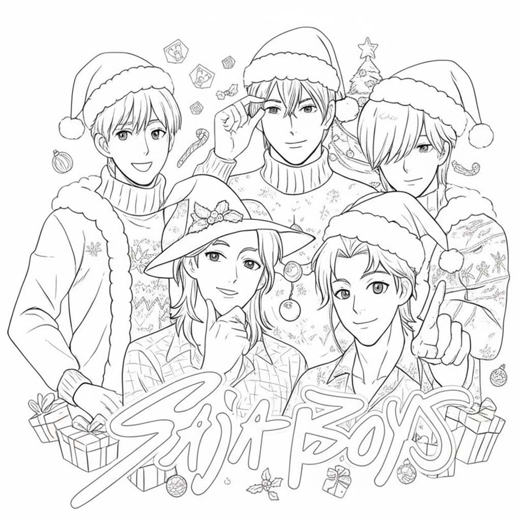 Ücretsiz Saja Boys Çizim Boyama Sayfası