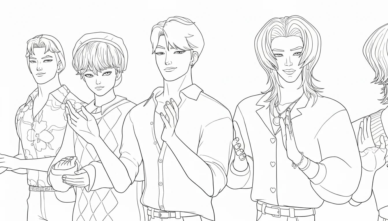 Ücretsiz Saja Boys Boyama Sayfası