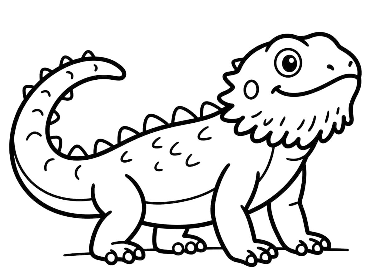 Ücretsiz Sakallı Ejderha resim Boyama Sayfası