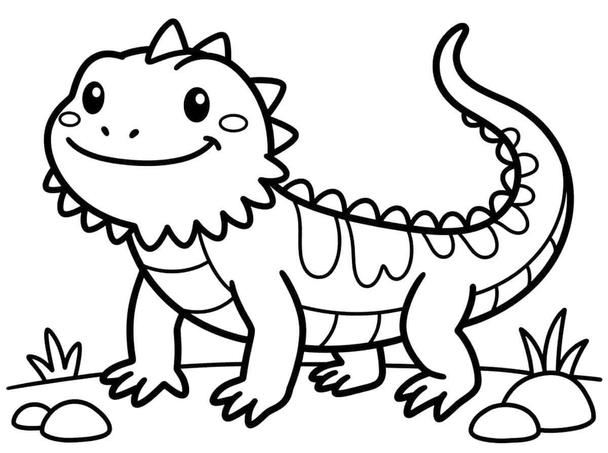 Ücretsiz Sakallı Ejderha Boyama Sayfası