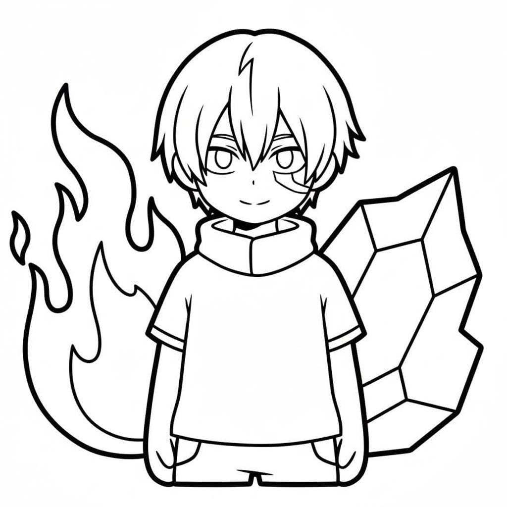 Ücretsiz Shoto Todoroki Boyama Sayfası