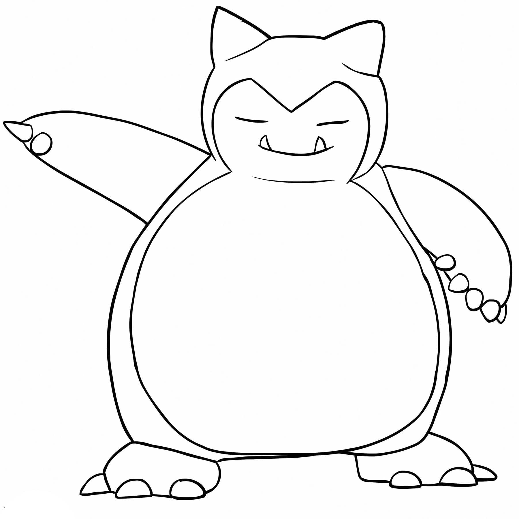 Ücretsiz Snorlax Çizim Boyama Sayfası