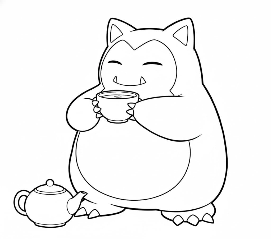 Ücretsiz Snorlax resim Boyama Sayfası