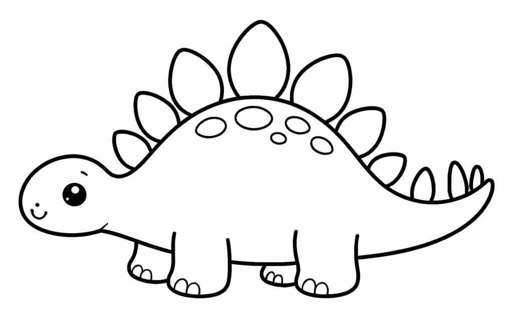 Ücretsiz Stegosaurus Çizim Boyama Sayfası