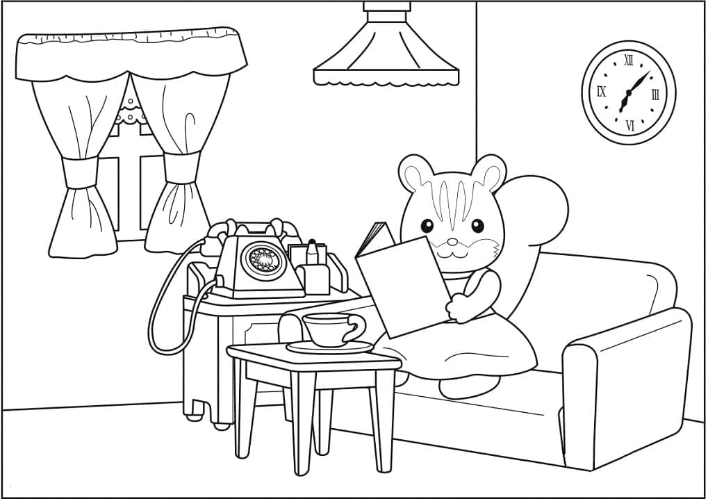 Ücretsiz Sylvanian Families Çizim Boyama Sayfası