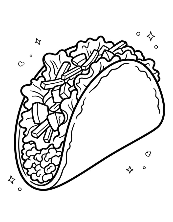 Ücretsiz Taco Boyama Sayfası