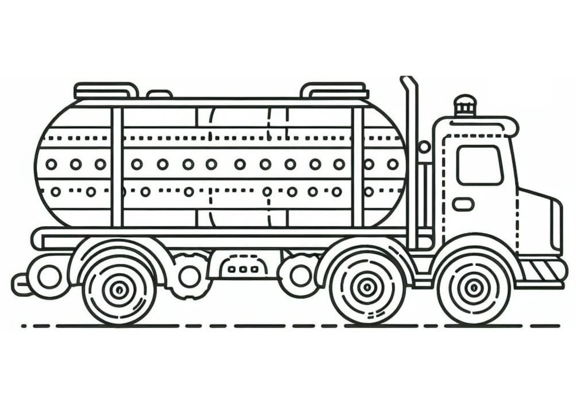 Ücretsiz Tanker Kamyonu Boyama Sayfası