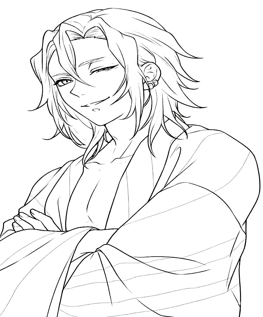 Ücretsiz Tengen Uzui Boyama Sayfası