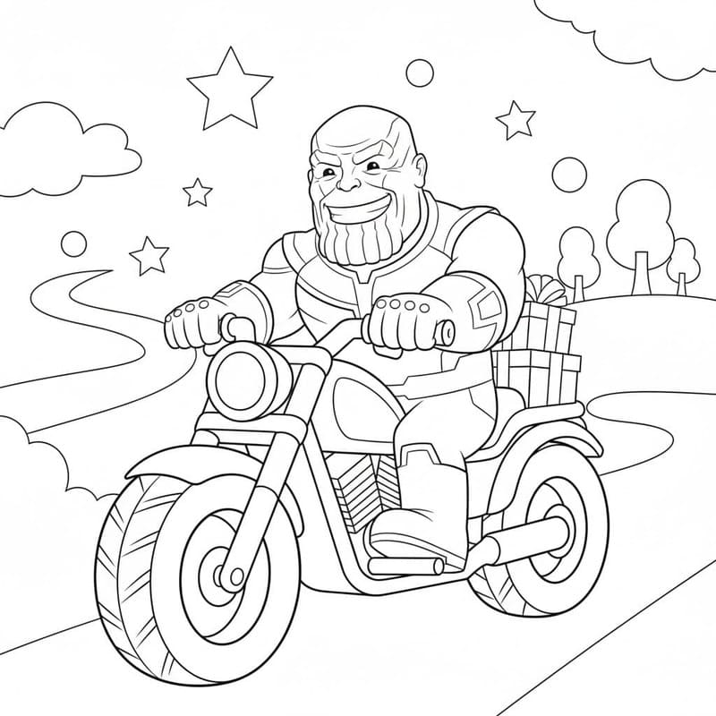 Ücretsiz Thanos Çizim Boyama Sayfası
