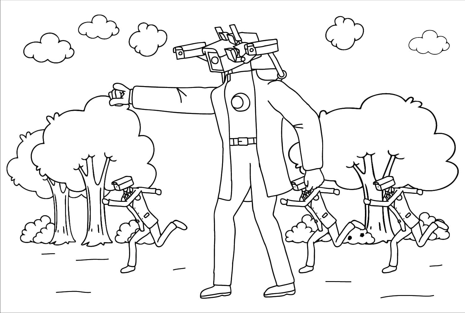 Ücretsiz Titan Cameraman Boyama Sayfası