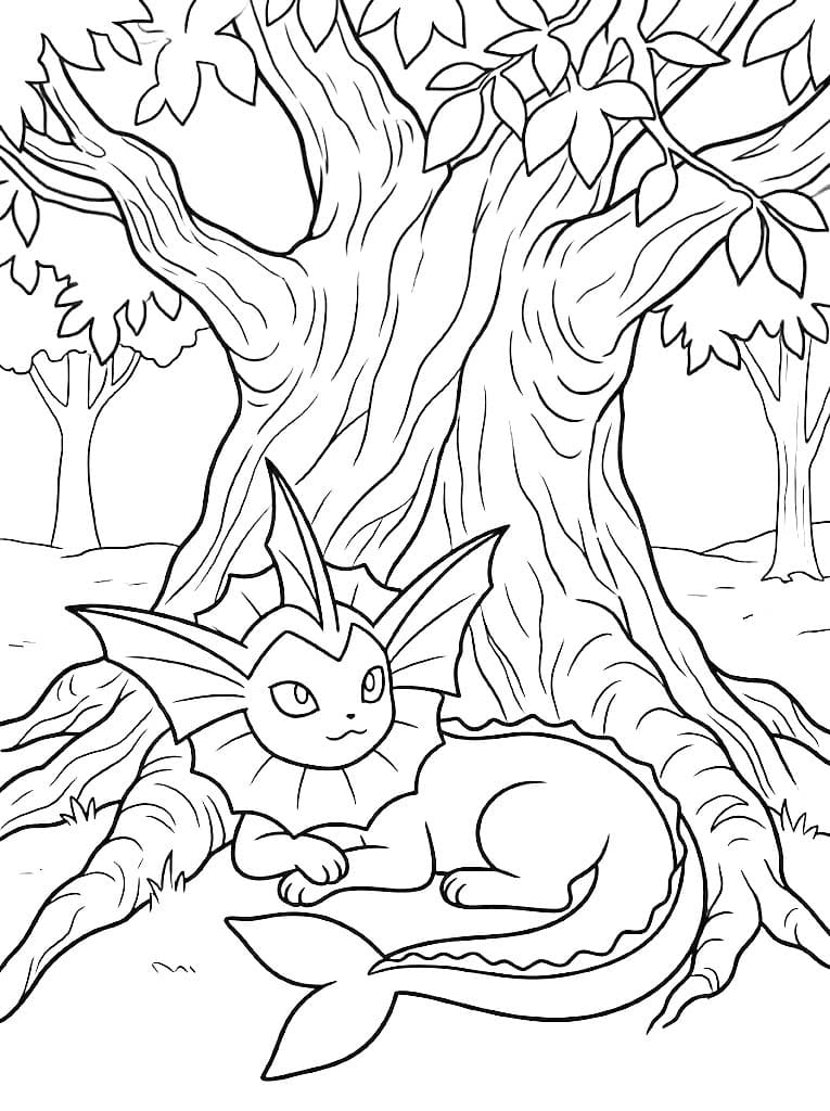 Ücretsiz Vaporeon Boyama Sayfası