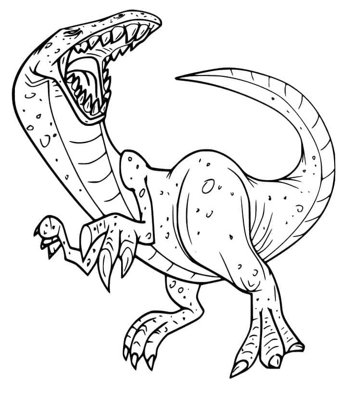 Ücretsiz Yazdırılabilir Allosaurus Çizim Boyama Sayfası