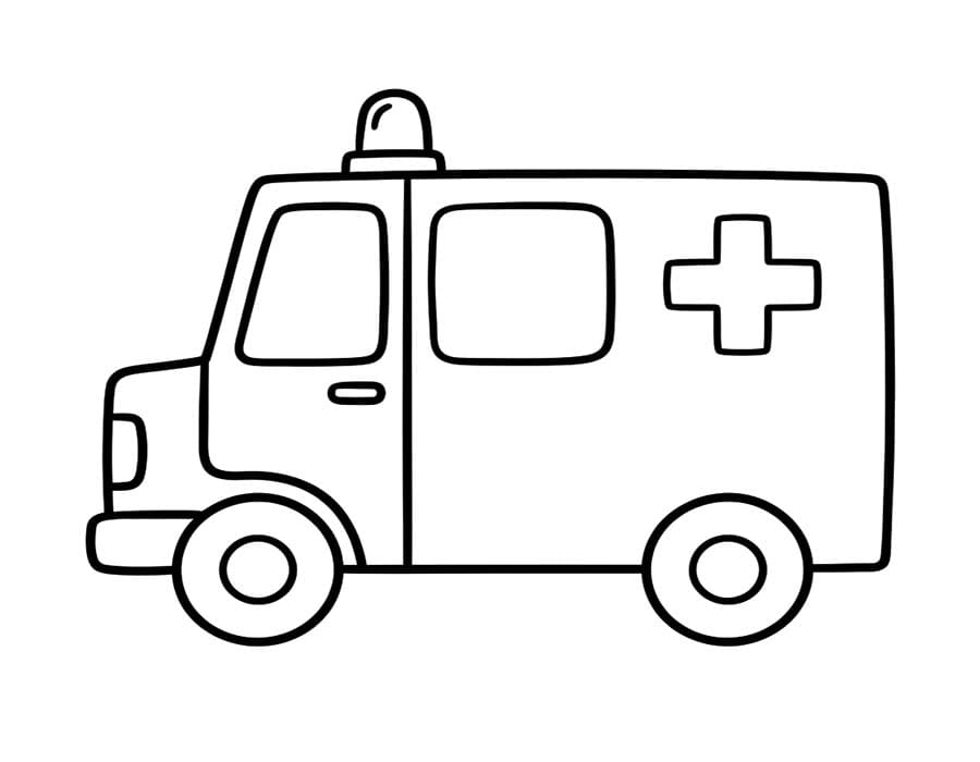 Ücretsiz Yazdırılabilir Ambulans Boyama Sayfası