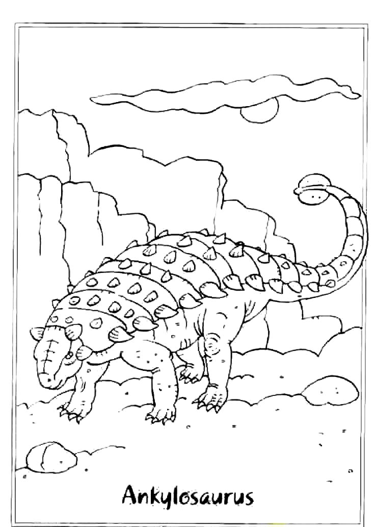 Ücretsiz Yazdırılabilir Ankylosaurus Boyama Sayfası