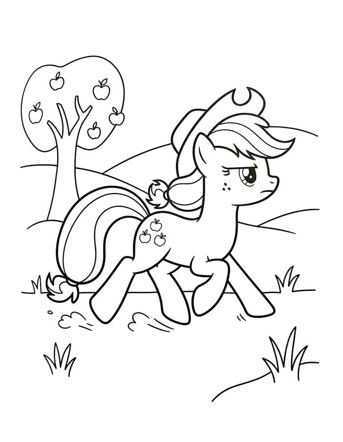 Ücretsiz Yazdırılabilir Applejack Boyama Sayfası