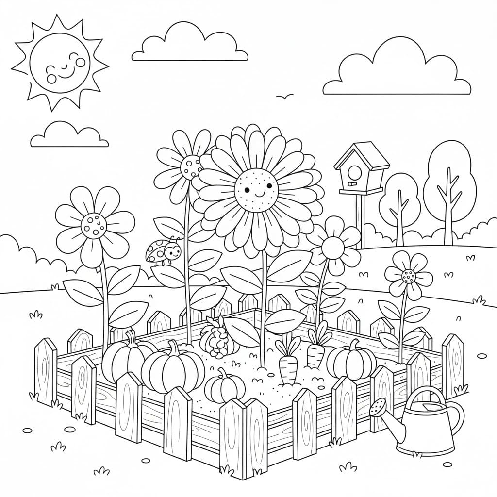 Ücretsiz Yazdırılabilir Bahçe Boyama Sayfası