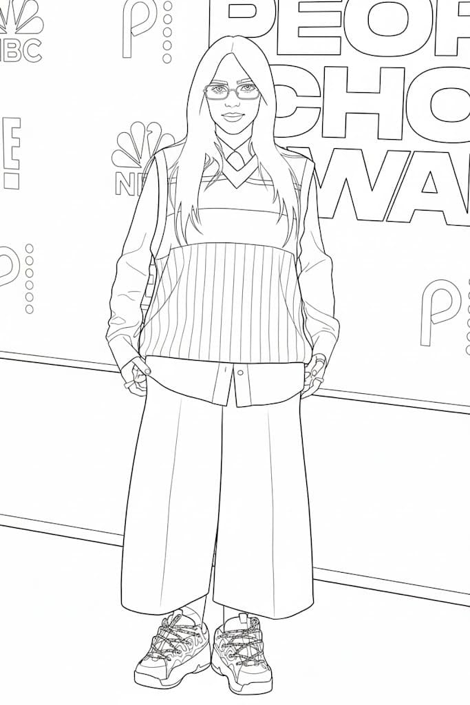 Ücretsiz Yazdırılabilir Billie Eilish Boyama Sayfası