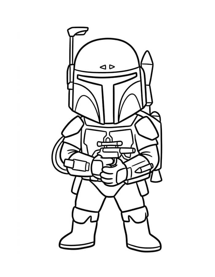 Ücretsiz Yazdırılabilir Boba Fett Çizim Boyama Sayfası
