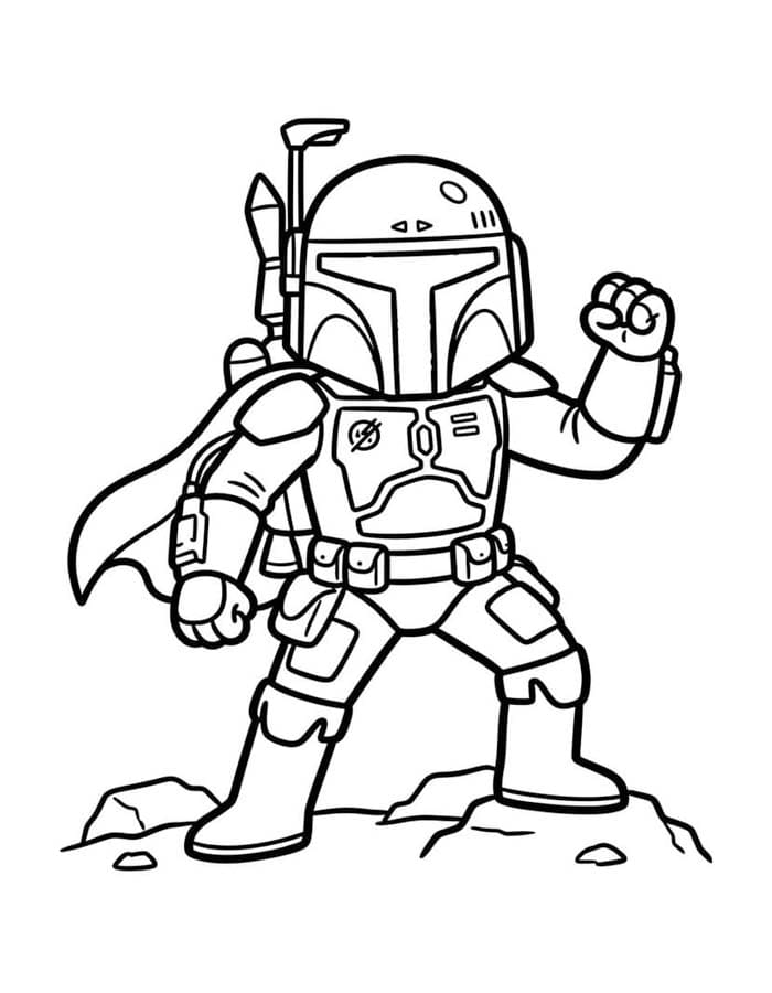 Ücretsiz Yazdırılabilir Boba Fett resim Boyama Sayfası