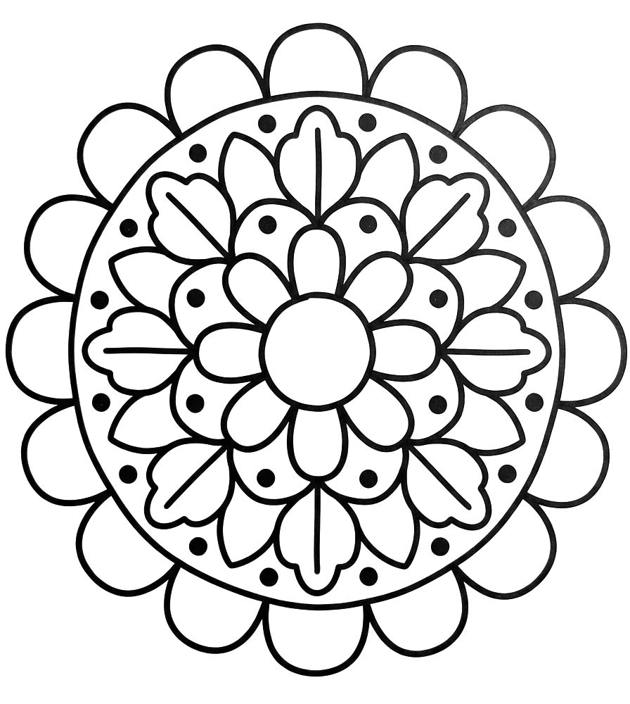 Ücretsiz Yazdırılabilir Çiçek Mandala Boyama Sayfası