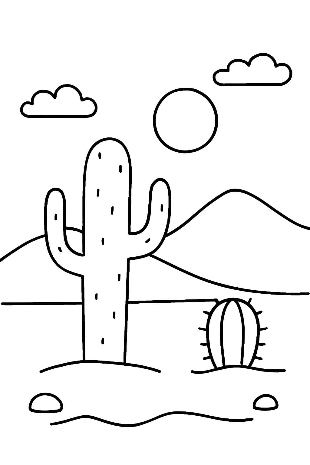 Ücretsiz Yazdırılabilir Çöl Boyama Sayfası